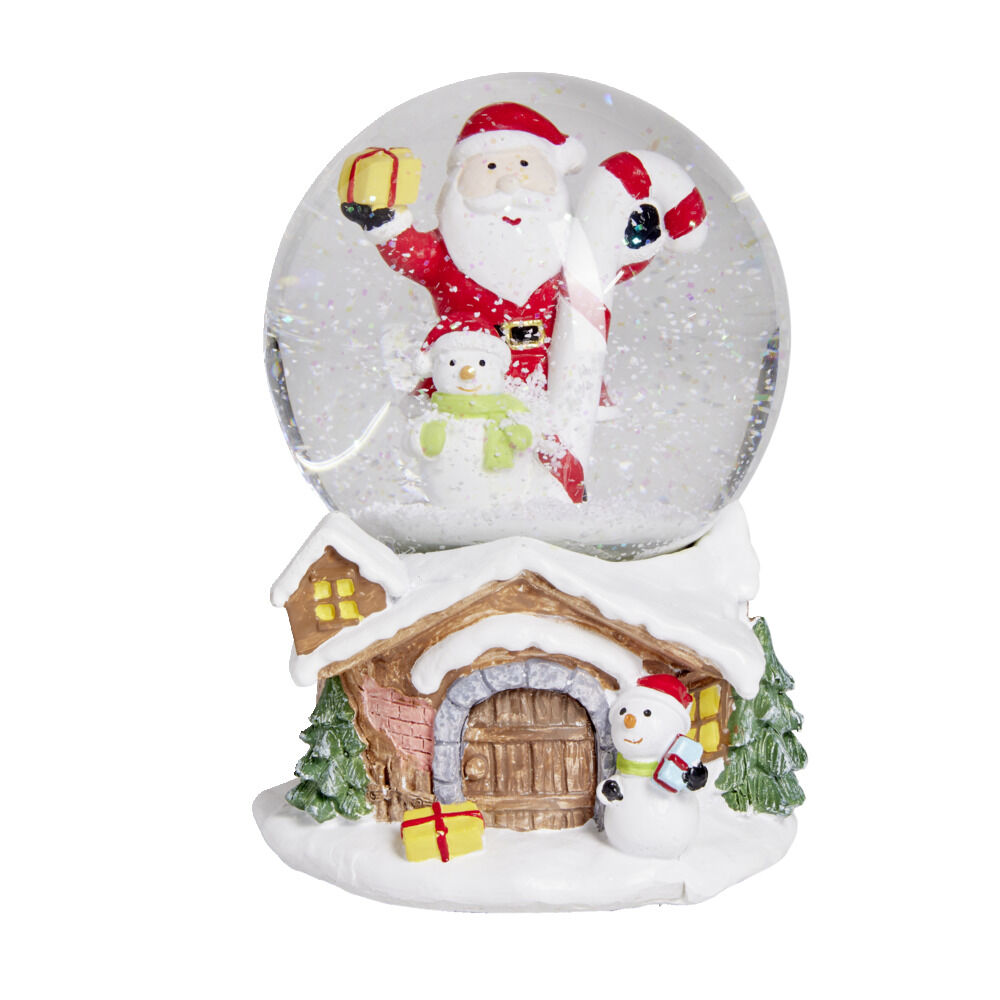 Boule à neige No&euml;l musicale et lumineuse Ø12cm (2 modèles)