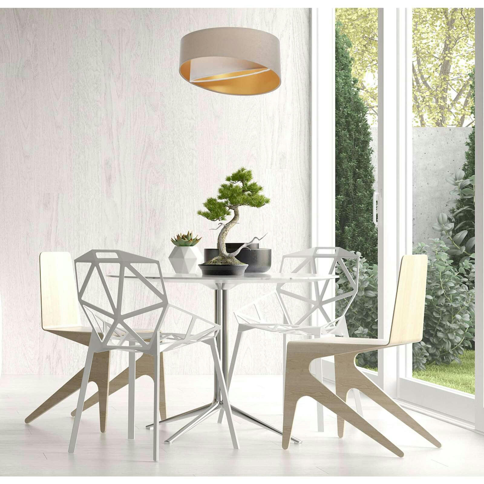 GALAXY ECO - Suspension Tissu Beige 45x45x21 cm