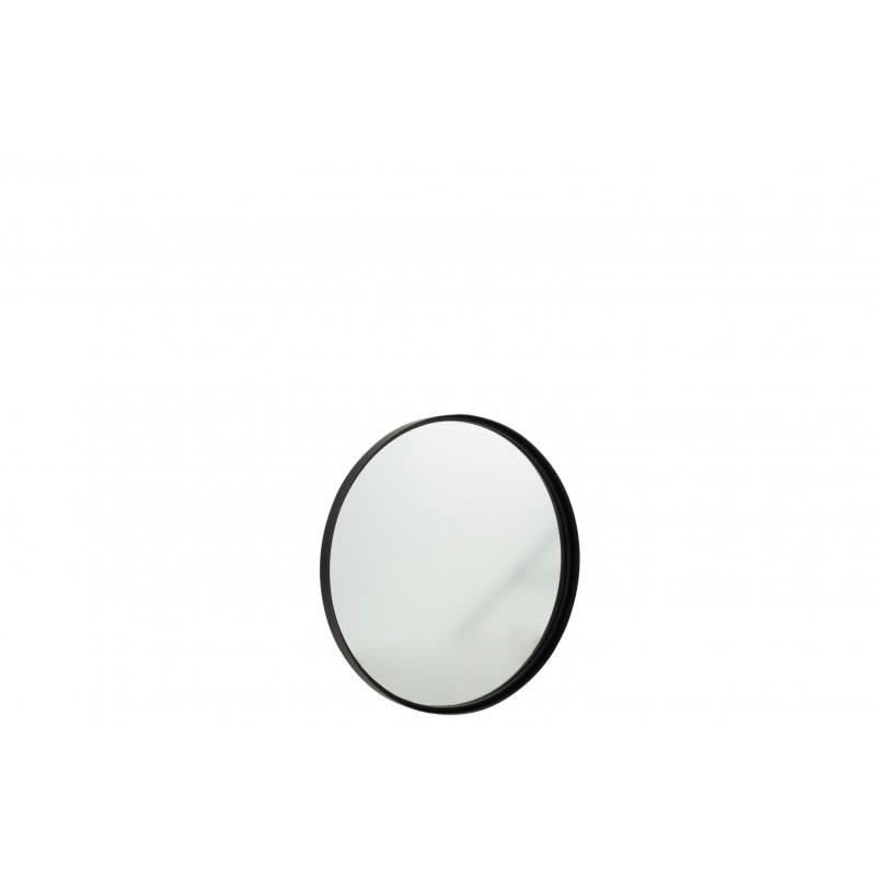 - Miroir rond avec bord haut en métal noir de 60 cm