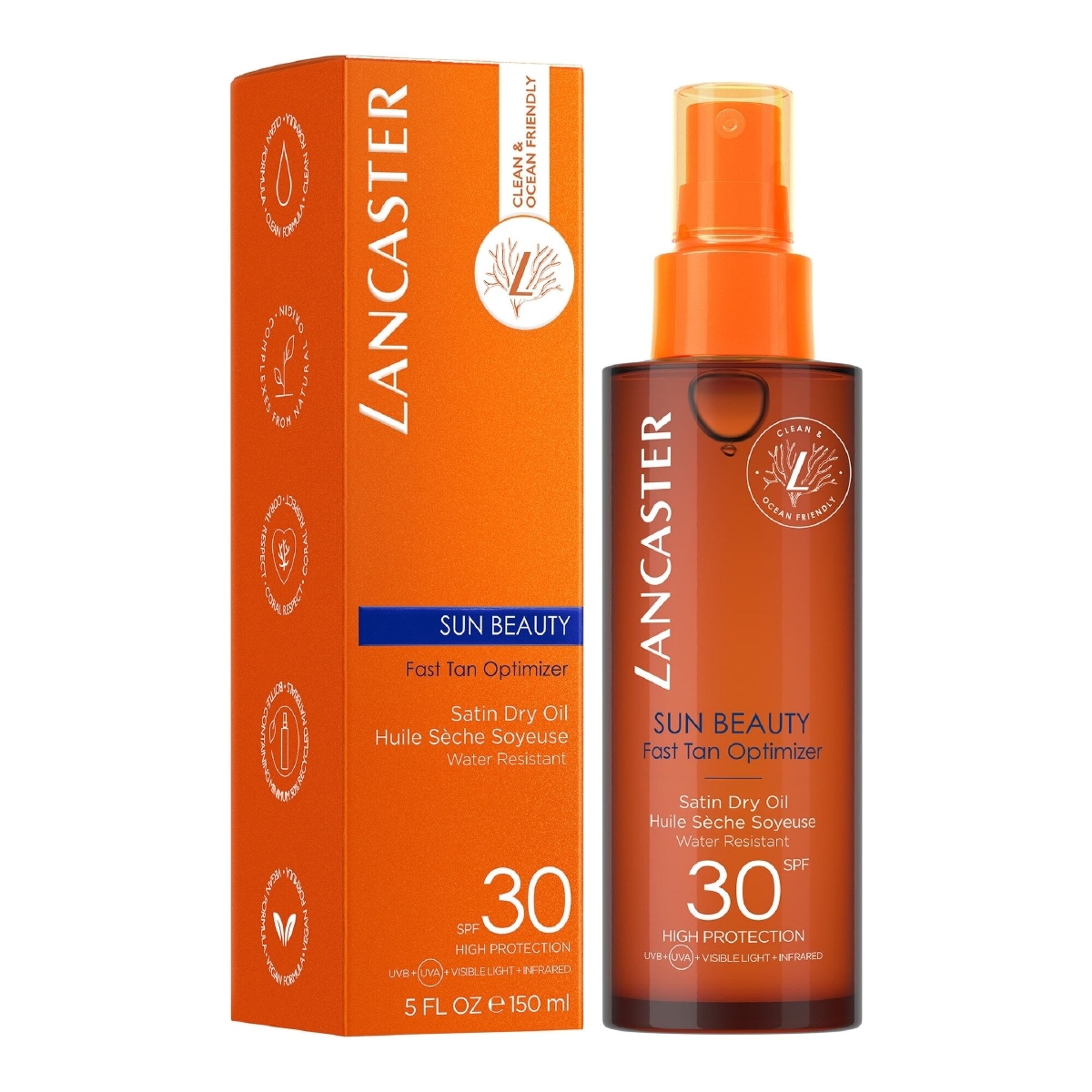 SUN BEAUTYHuile sèche soyeuse accélératrice de bronzage spf30