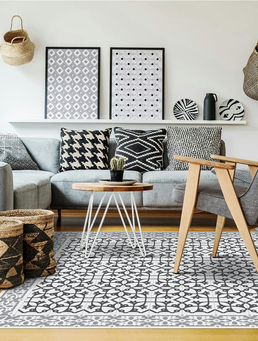 BARCELONE - Tapis en vinyle Padua gris 120x180