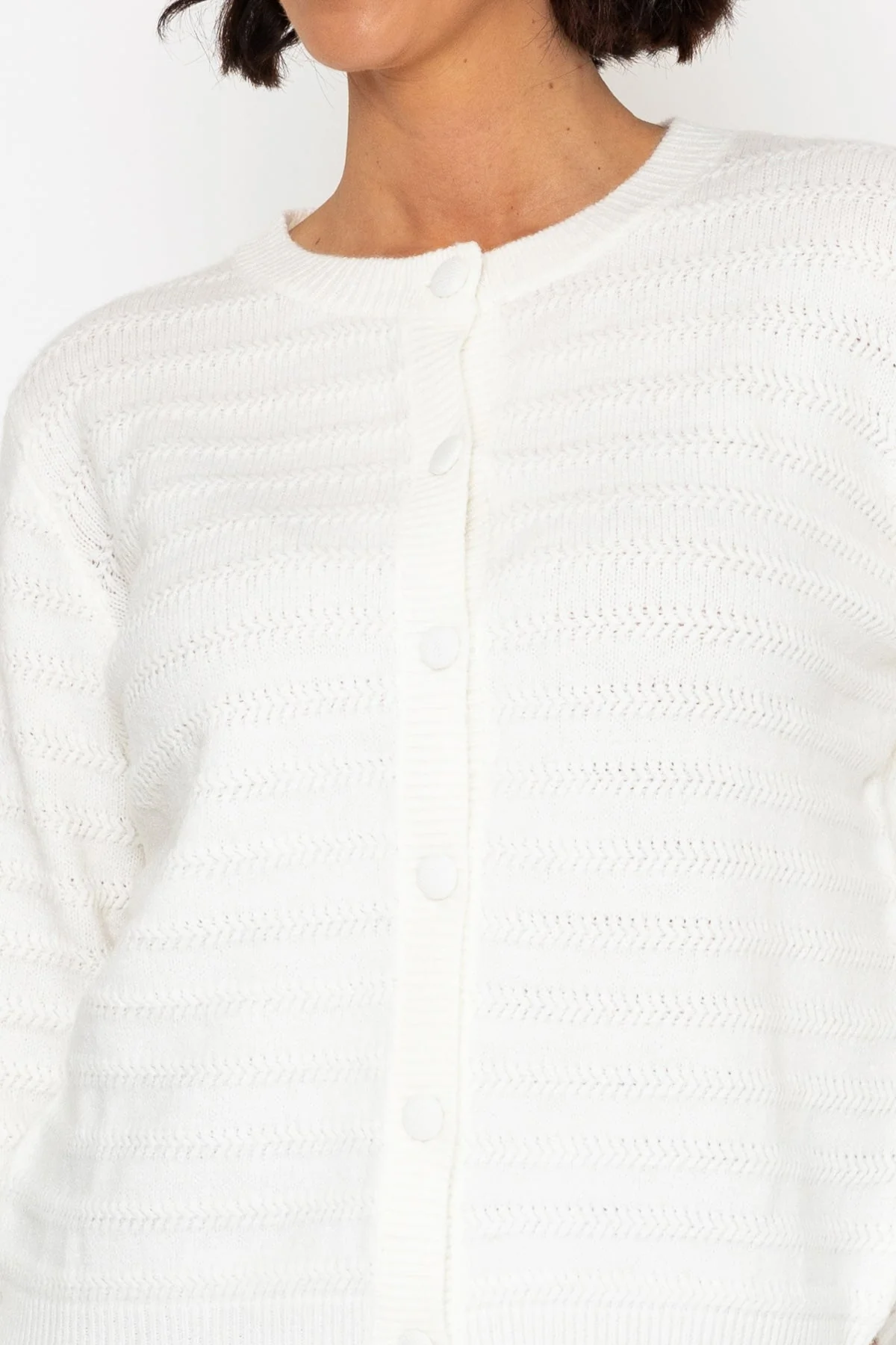 Cashmere Blend Cardigan in Ecru