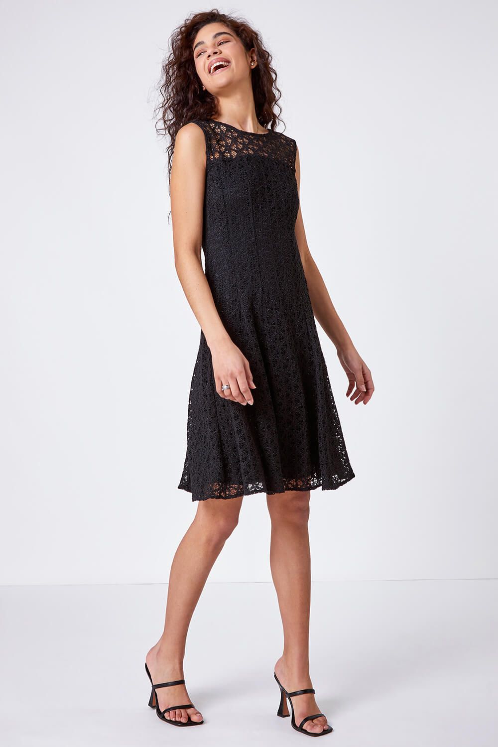Roman Lace Fit and Flare Dress