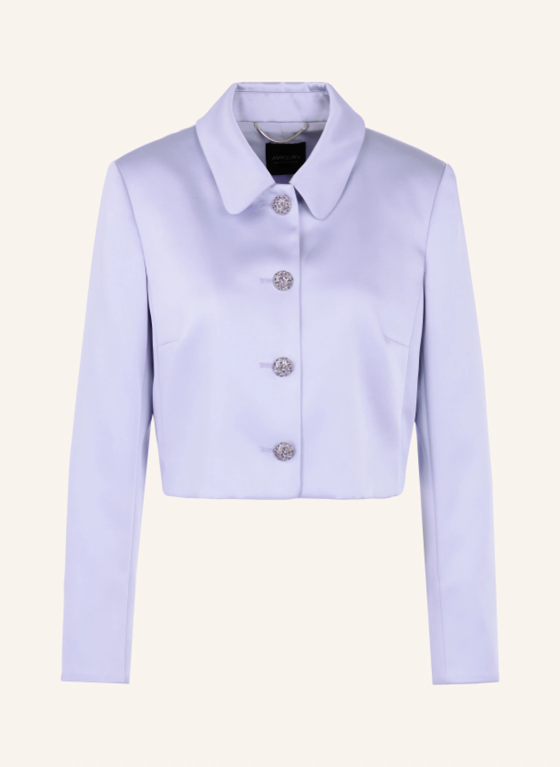MARC CAIN Cropped-Jacke aus Satin mit Schmucksteinen