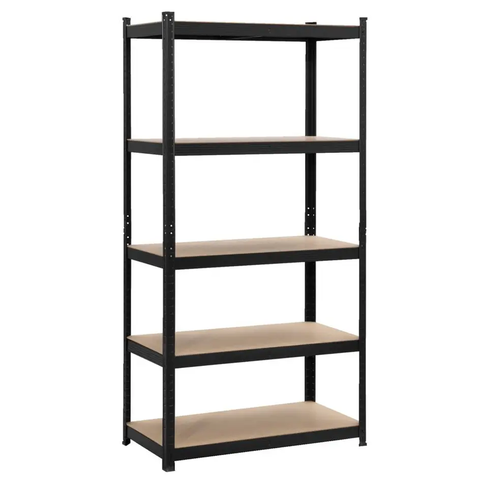 Metalen stellingkast - zwart - 90x45x180 cm