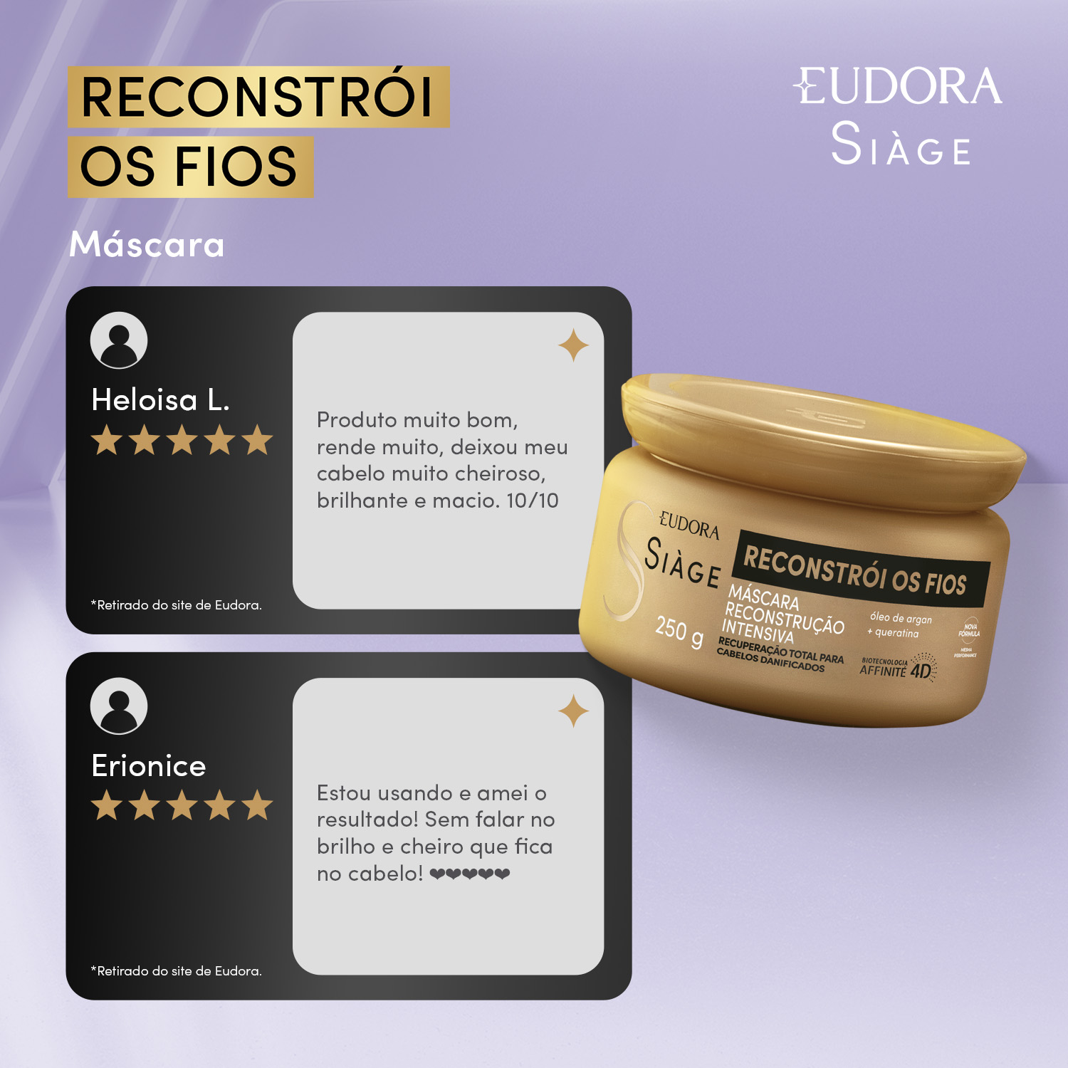 Máscara Capilar Siàge Reconstrói Os Fios 250g