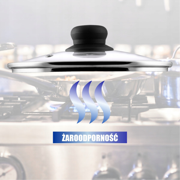 Pokrywa Do Garnka Patelni Żaroodporna Szklana 30cm