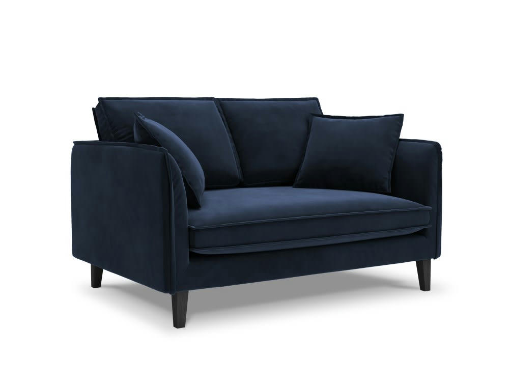 PROVENCE - Canapé 2 places en velours bleu foncé