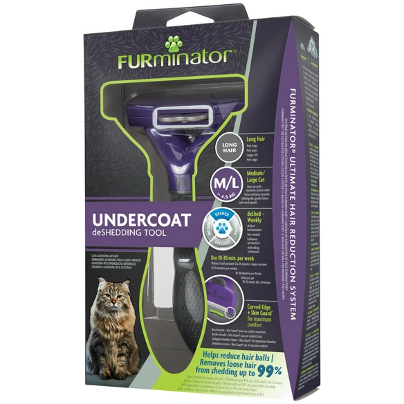 Bürste »deShedding TOOL«, M/L Langhaar, für Katzen über 4,5 kg, lila