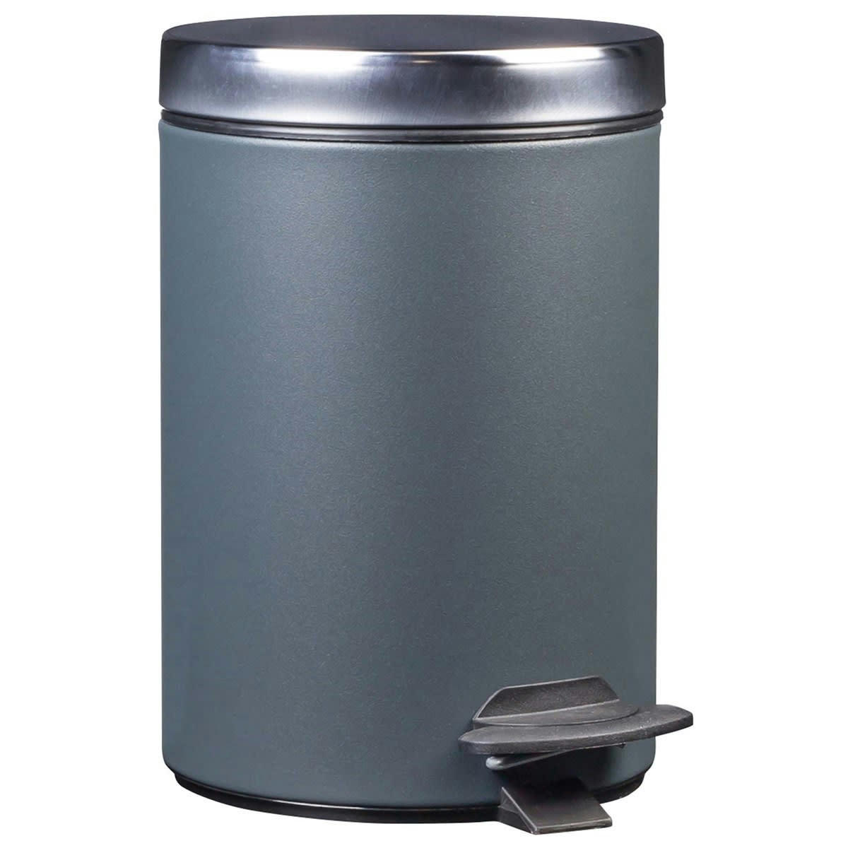 DUO - Poubelle à pédale couvercle en Métal Gris anthracite