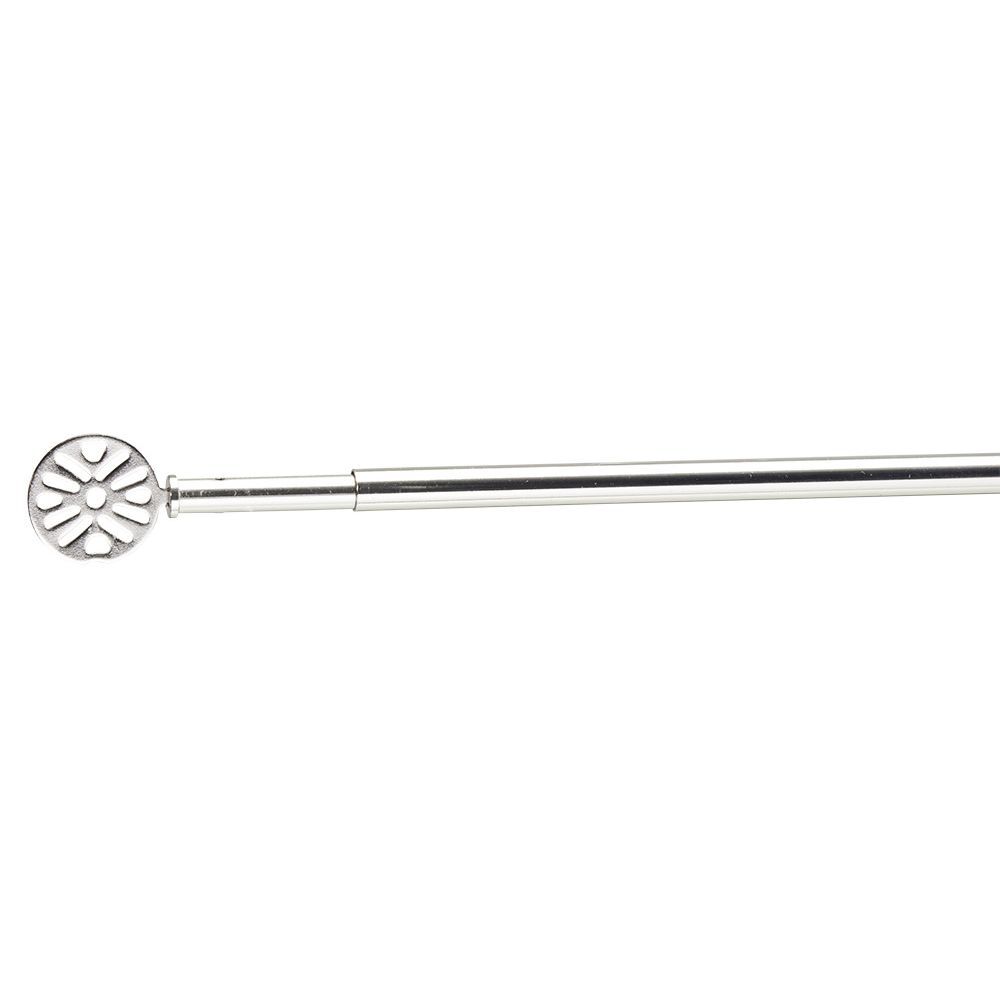 Tringle extensible vitrage décor bilboa gris chromé brossé L60/80cm