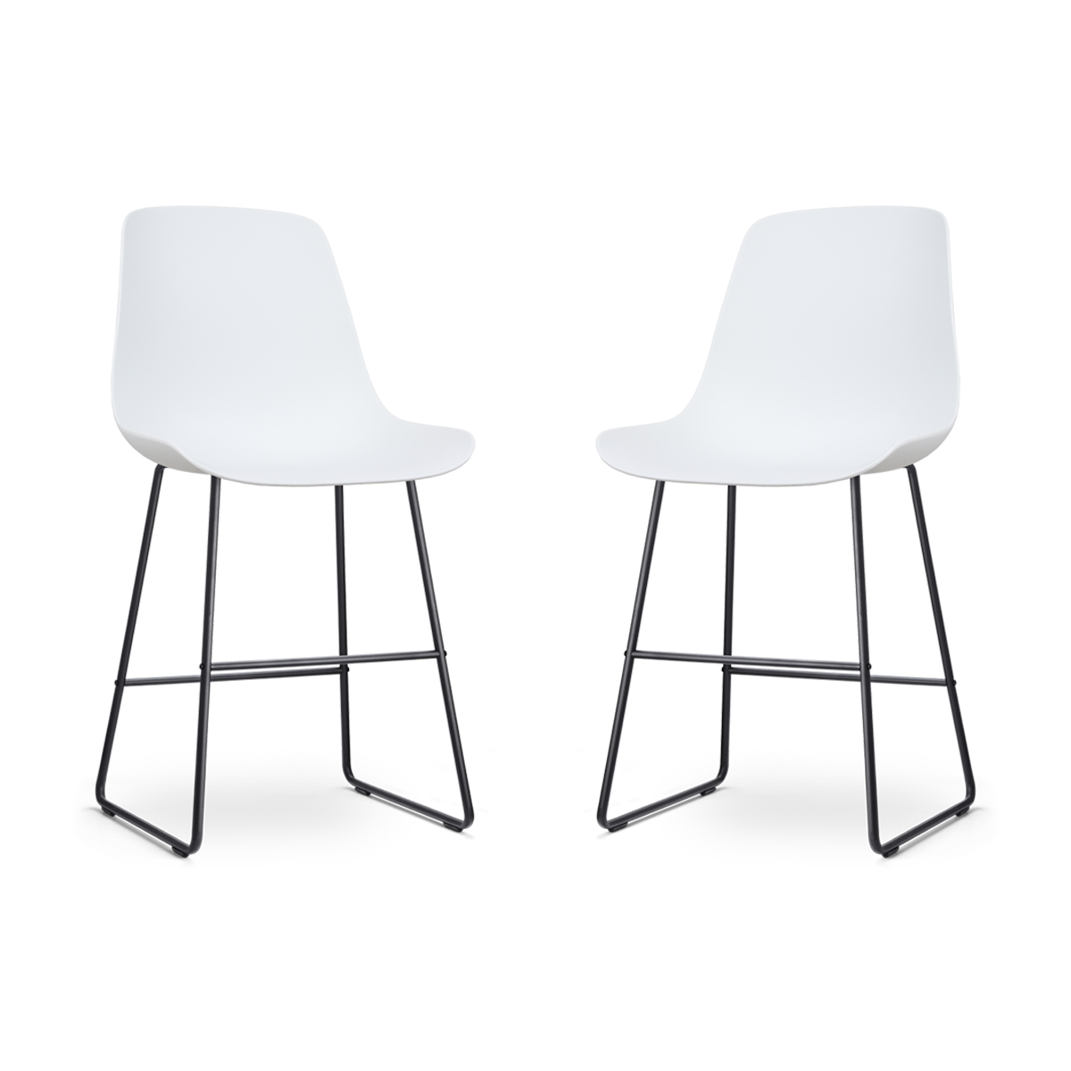 Nolon Nino-Pip barkruk wit - zwart onderstel - 65 cm - set van 2