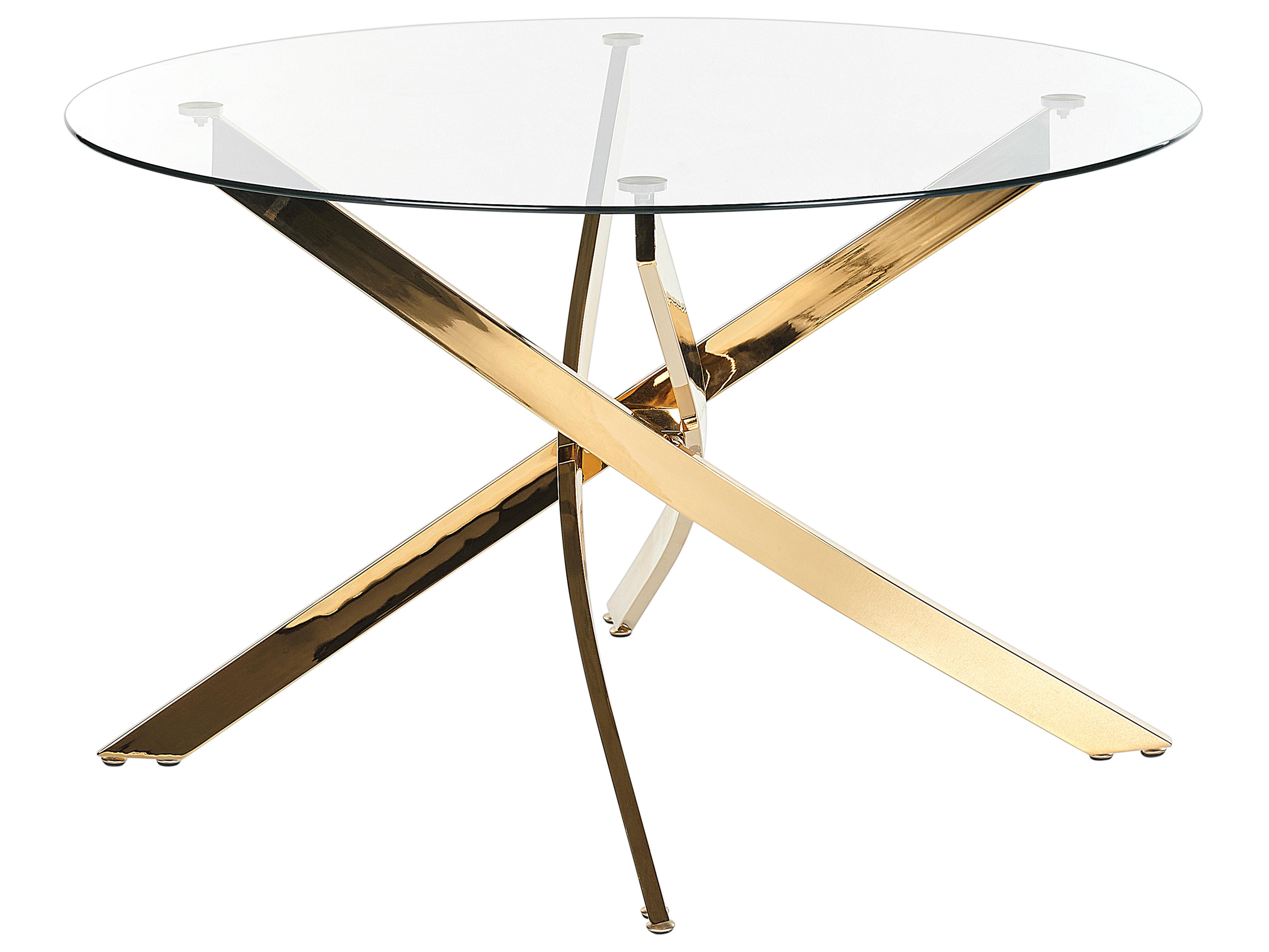 Dining Table MARAMO Gold 120 cm 70 cm Tempered Glass