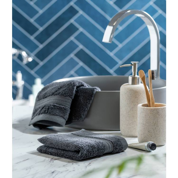 Habitat Egyptian Cotton 2 Piece Face Cloths - Slate Grey