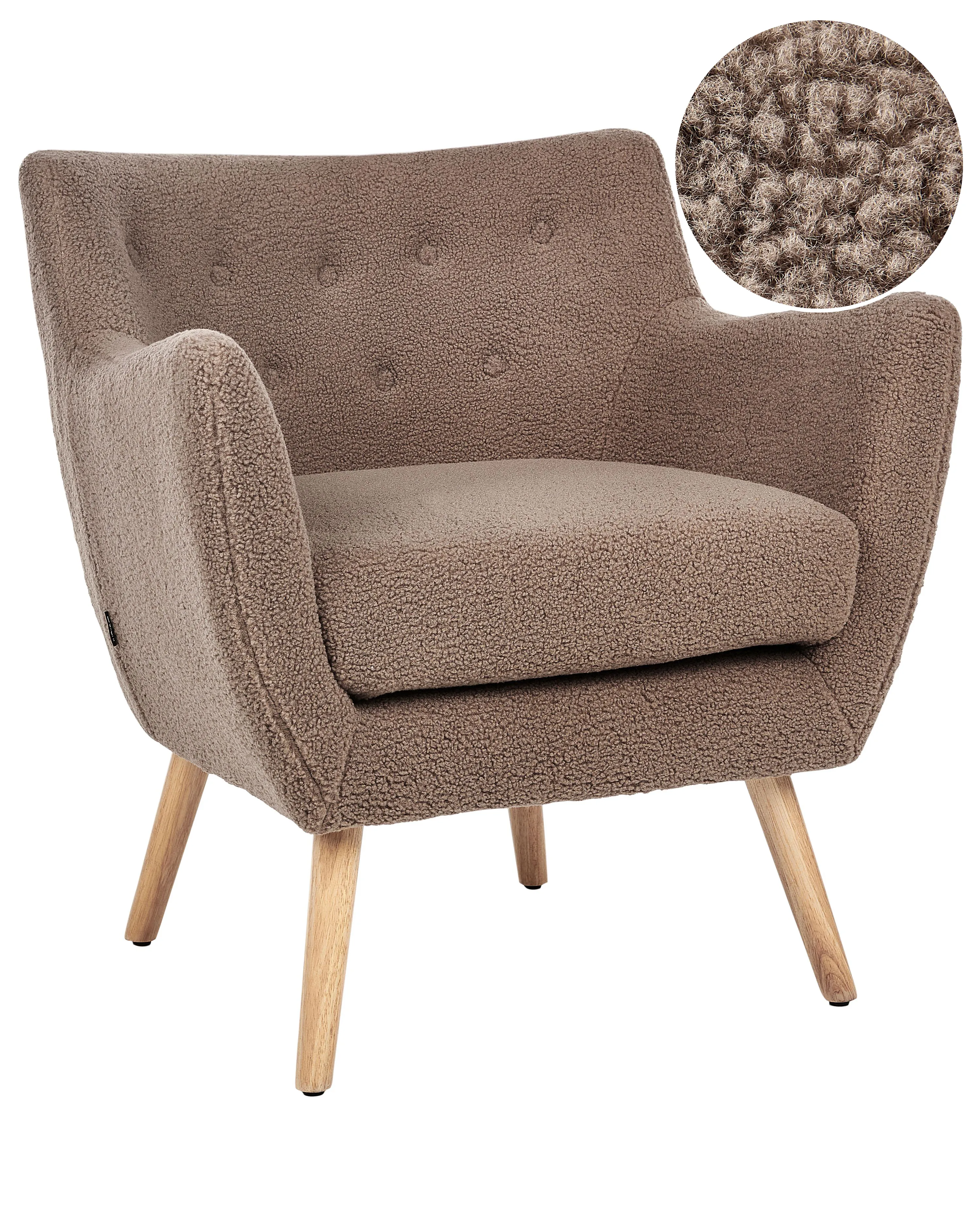 Armchair DRAMMEN Boucle Brown