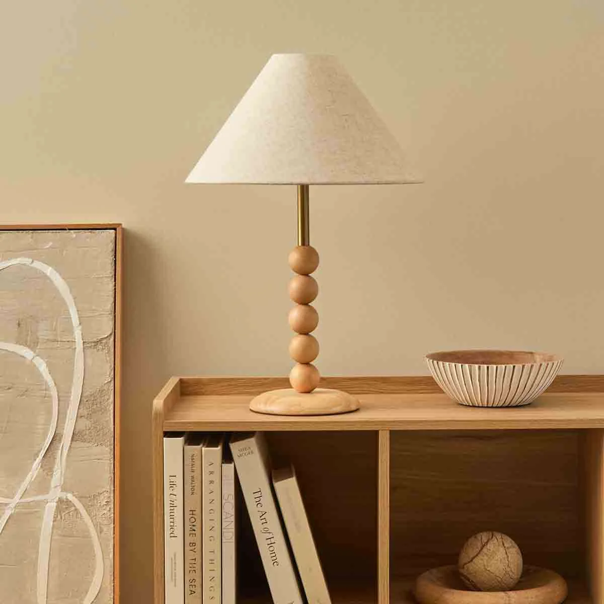 Skyla Sphere Wooden Ball Table Lamp