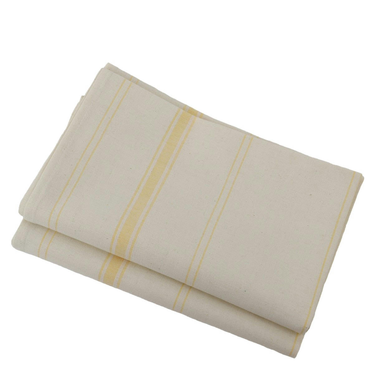 BRASSERIE - Lot 2 torchons en lin jaune