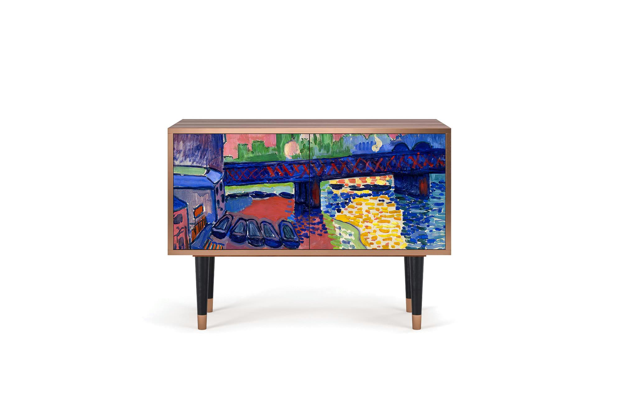 CHARING CROSS BRIDGE BY ANDRE DEAIN - Buffet bas  multicolore 2 portes L 94 cm