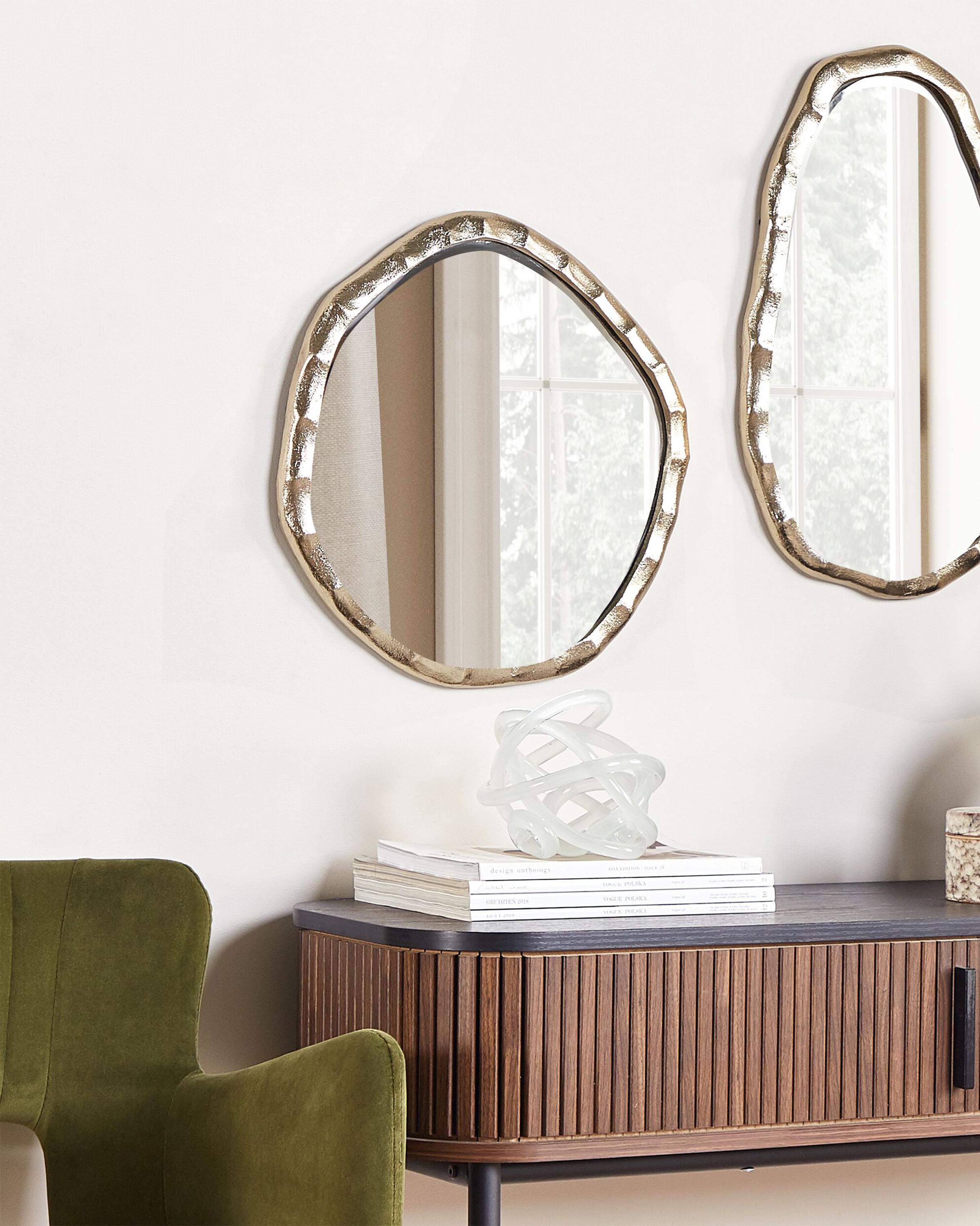 Wall Mirror ANGKE 42 cm 40 cm Metal Gold