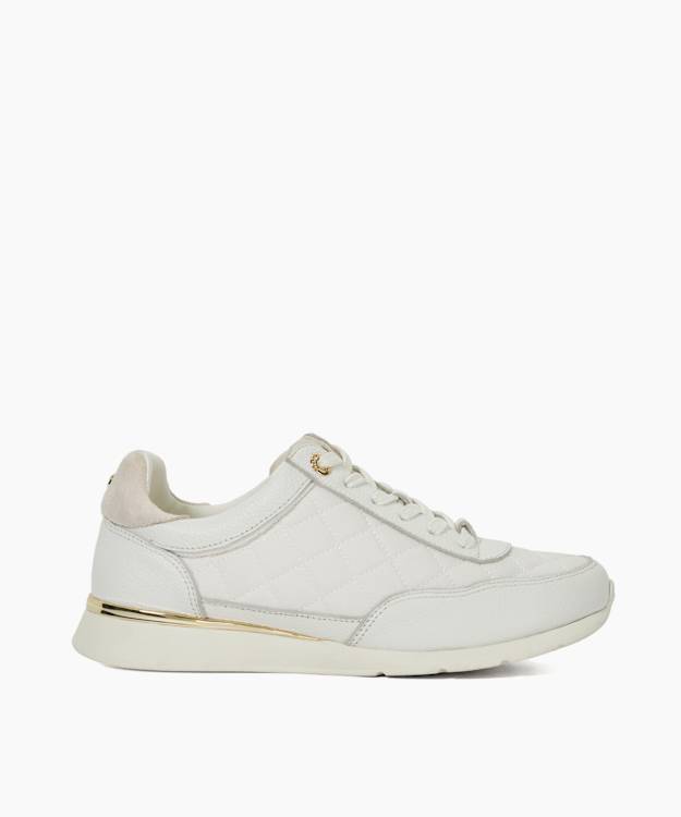 Everglow White - Quilted Leather Trainers