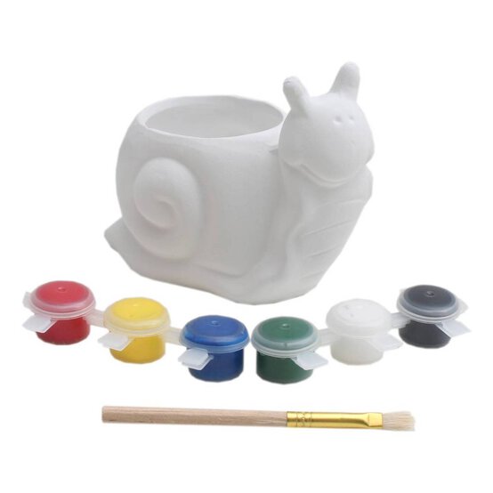 Paint Your Own Snail Flower Pot
