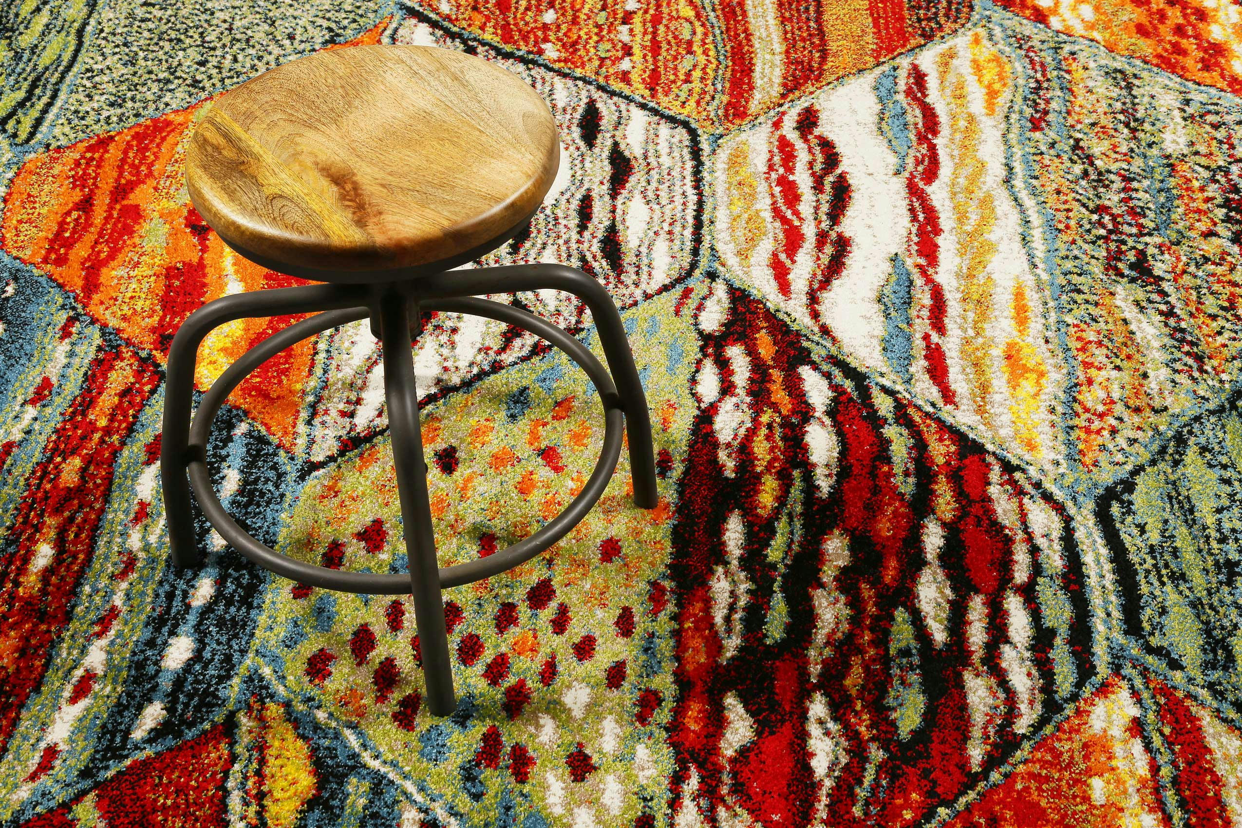 ATLAS - Tapis tissé multicolore inspiration berbère 200X133