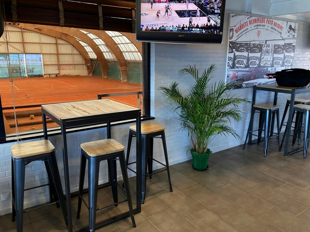 NEVADA - Tabouret de bar en acier gris et bois clair