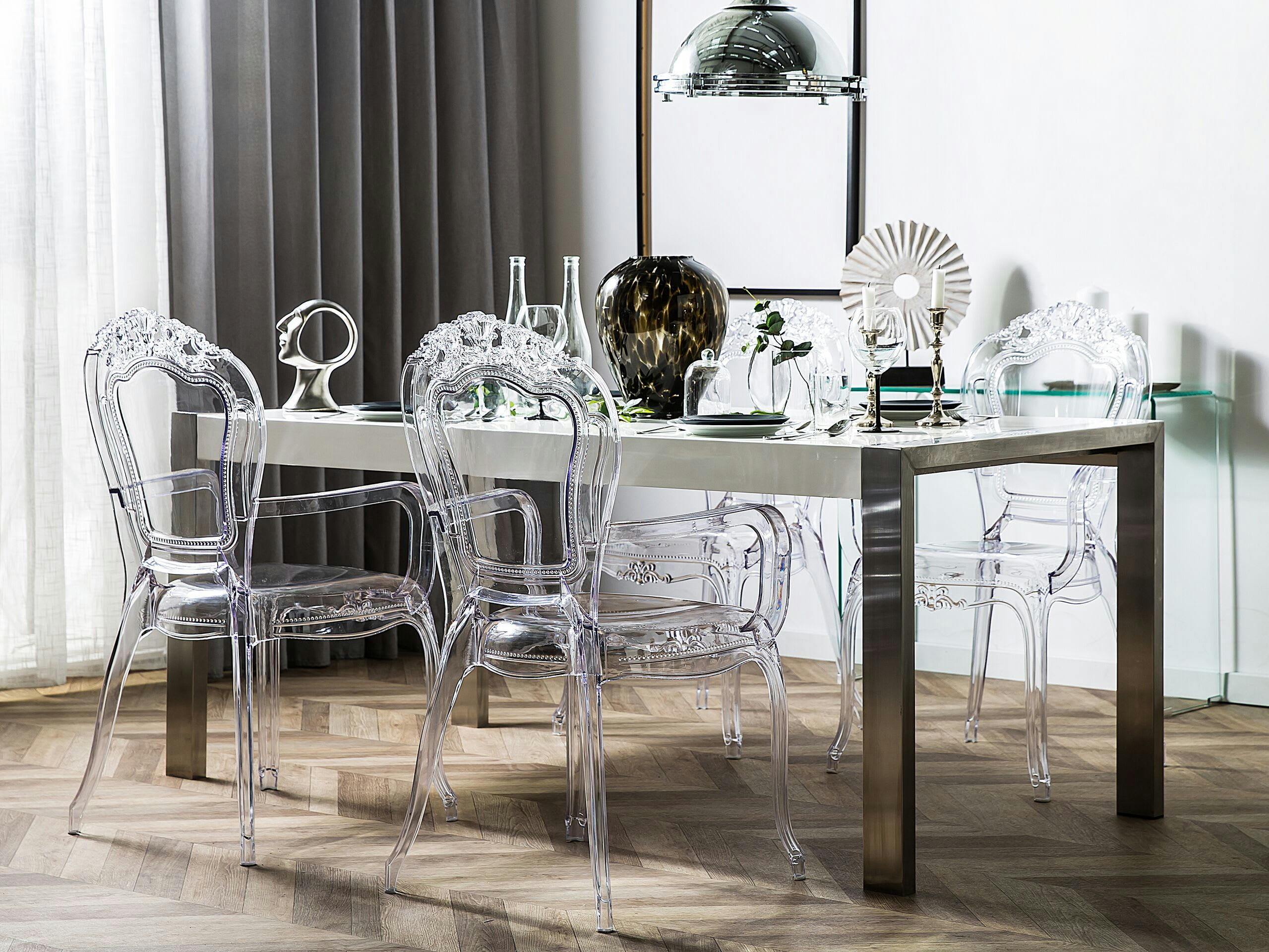 VERMONT - Set de 2 chaises de salle à manger transparentes II