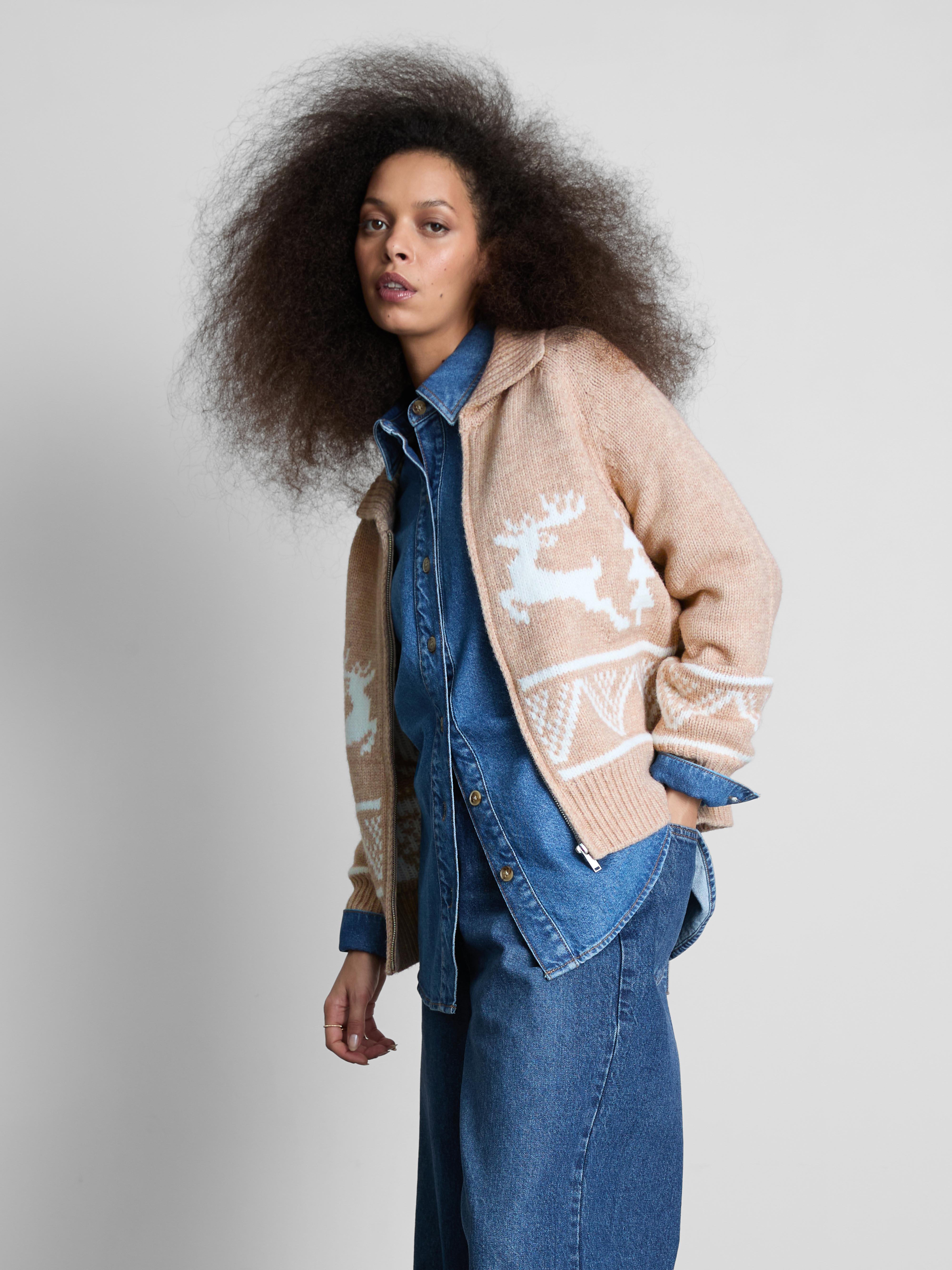 Christmas Zip Through Cardigan