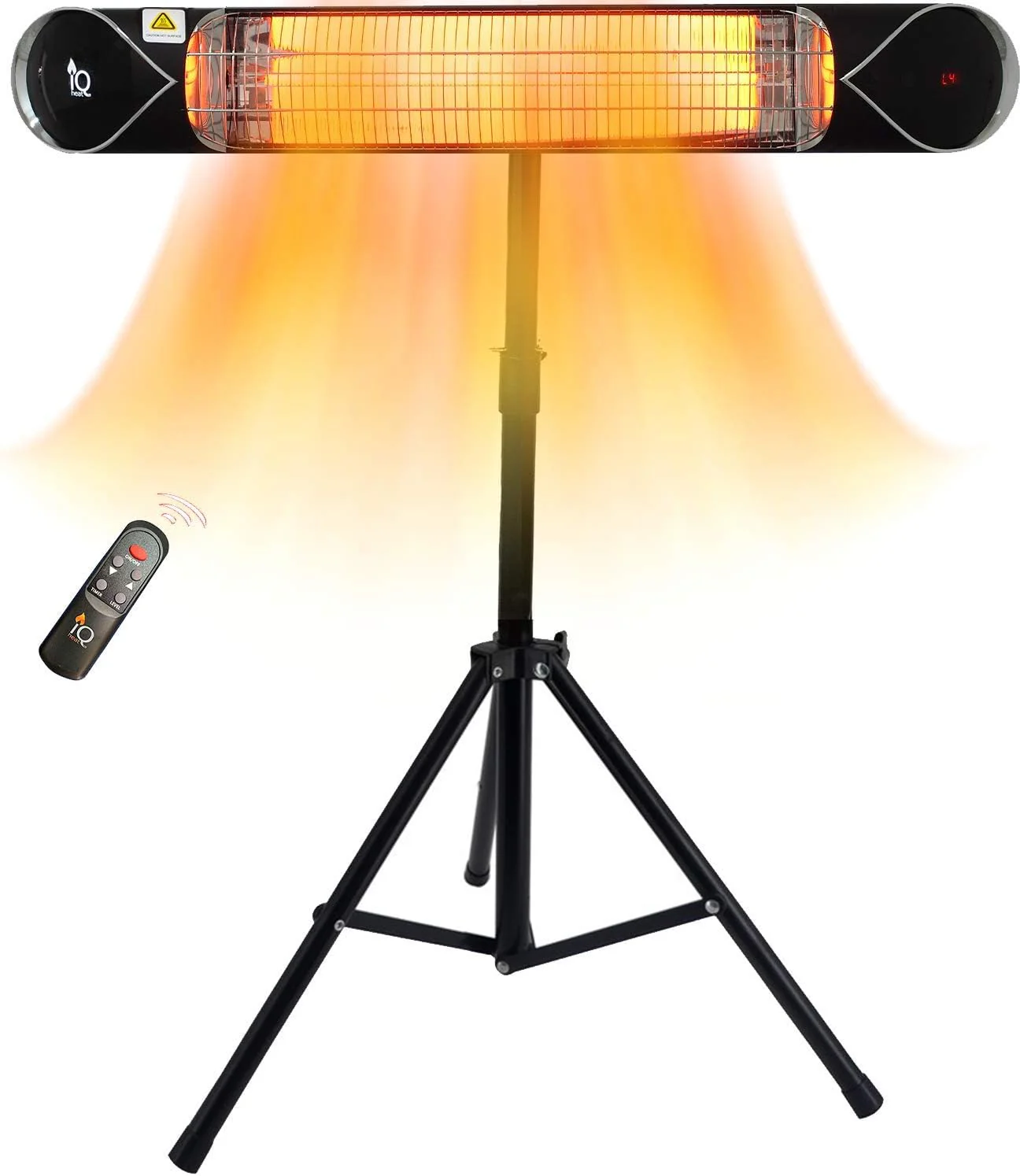 Electric Heater Outdoor �C Portable Outside Heater with Stand �C 1500W Weatherproof Infrared Heater Indoor/Outdoor by iQ Heat(Black)