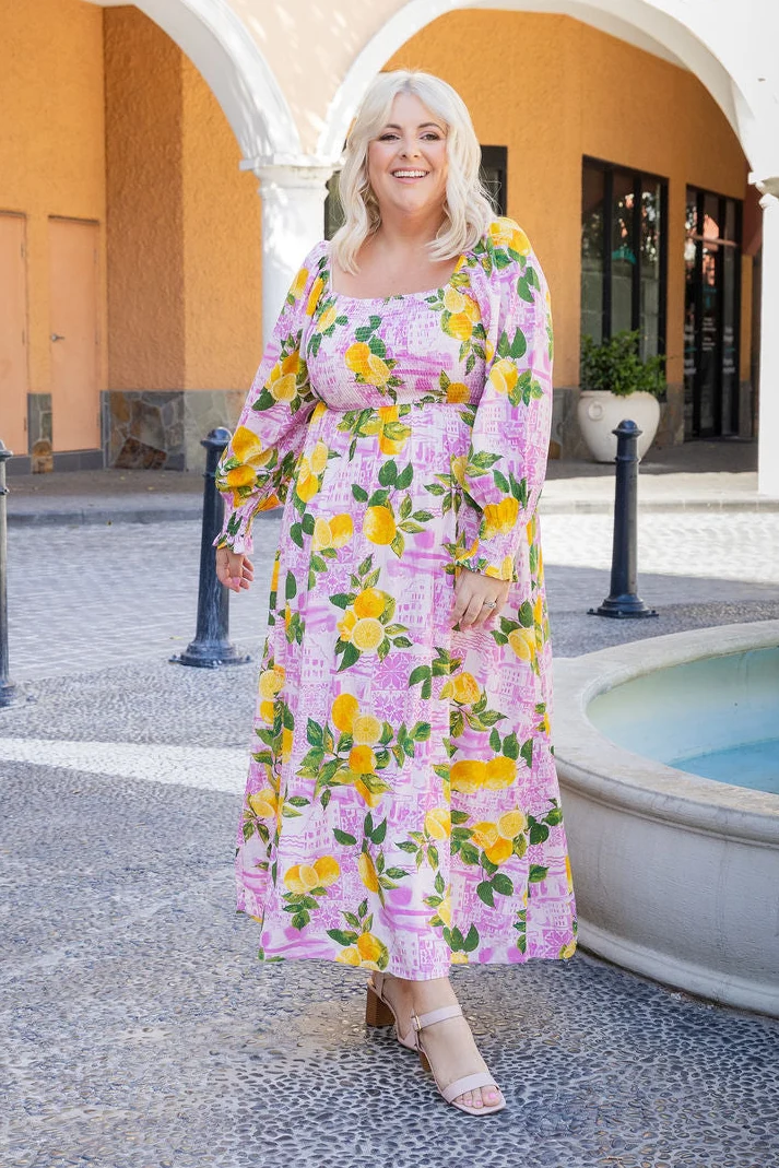 Amelia Linen Blend Maxi Dress in Themis