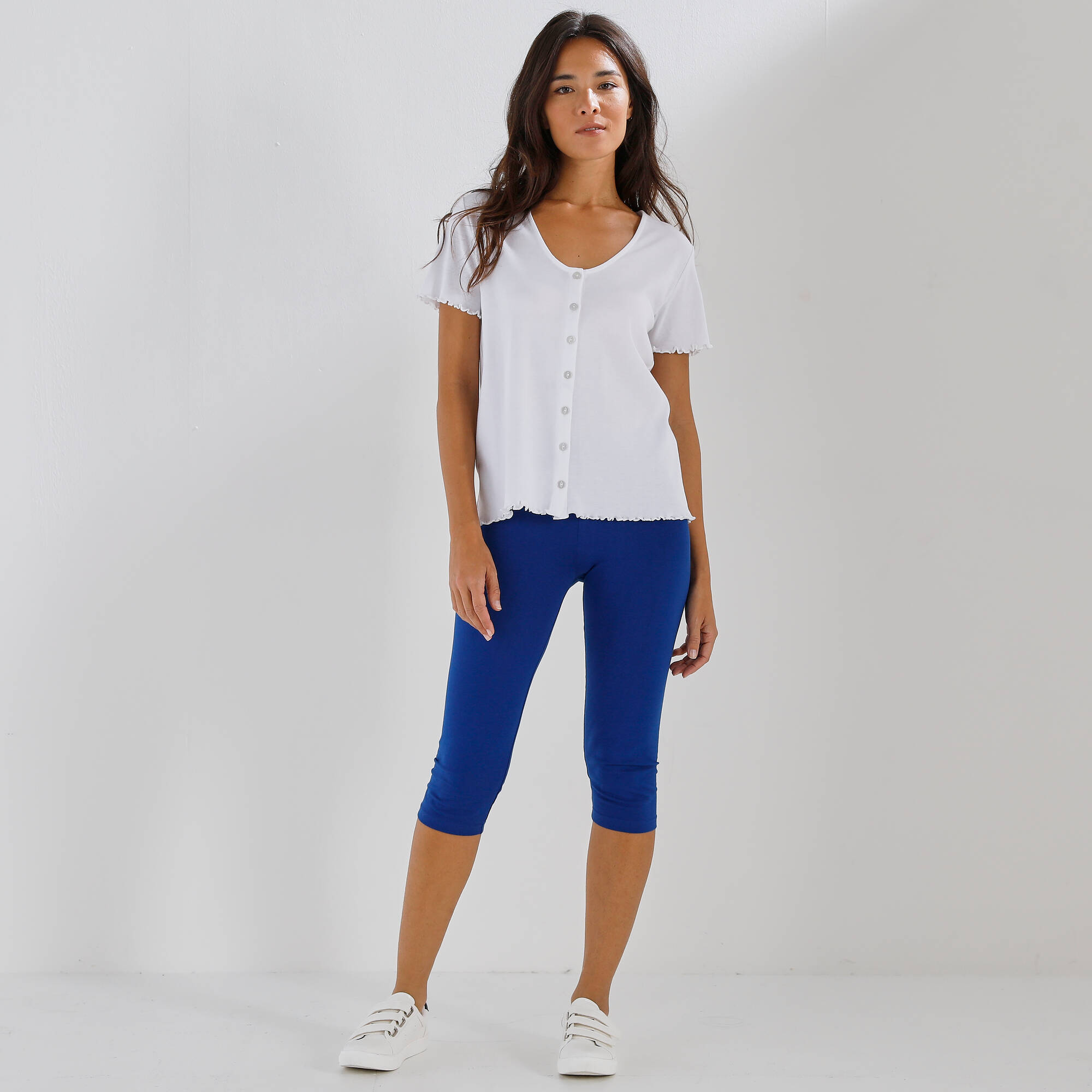 Legging corsaire uni maille stretch