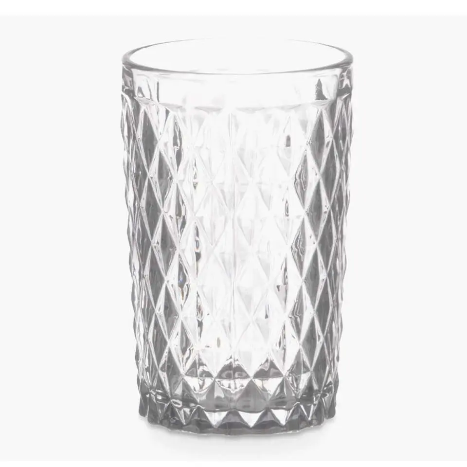 Vivalto Drinkglazen/waterglazen Diamonds - glas - 6x - 370 ml