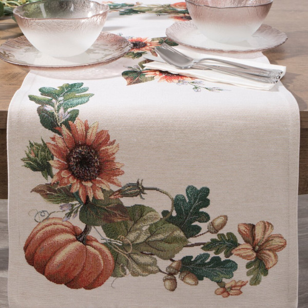 Elegancki Bieżnik Gobelinowy 40x100 cm – Jesienne Wzory
