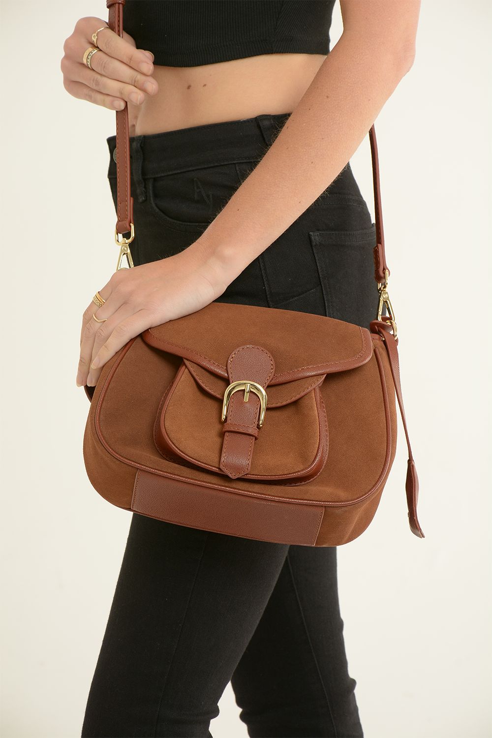 Ashwood Leather Prestigio Puro' Soft Suede Leather Shoulder Crossbody Bag