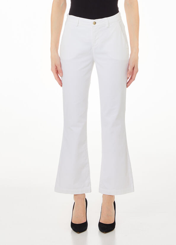 Pantaloni chino flare in velluto
