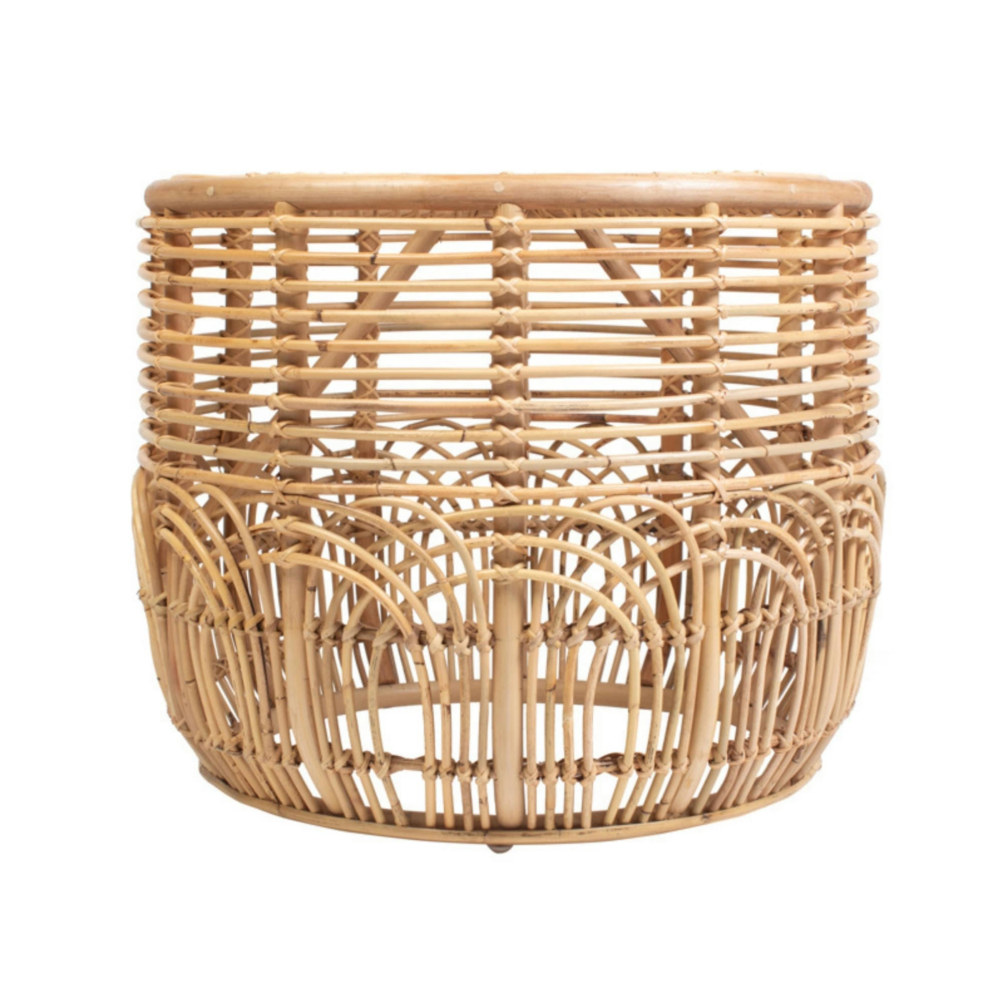 KEIRA - Table basse en rotin naturel D60