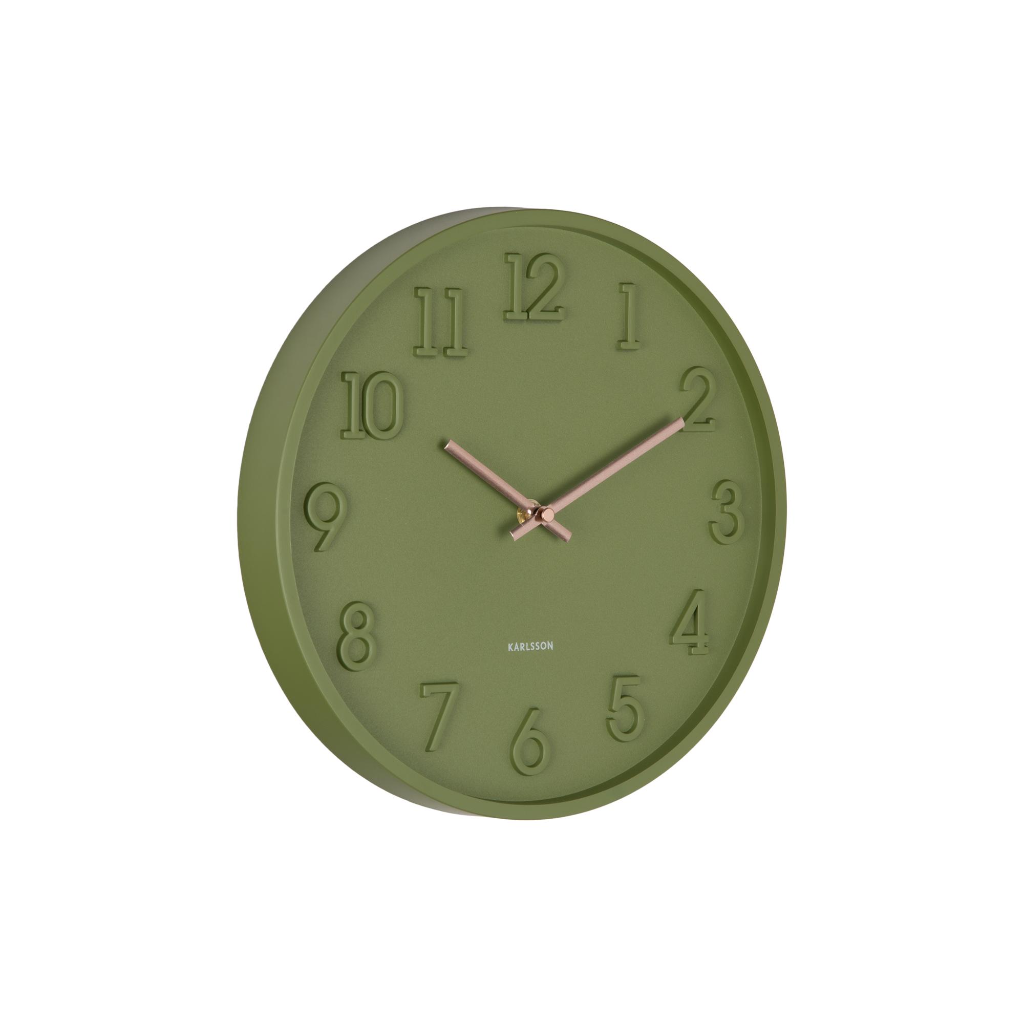 Karlsson wandklok Calma - groen - 3.8x30x30cm