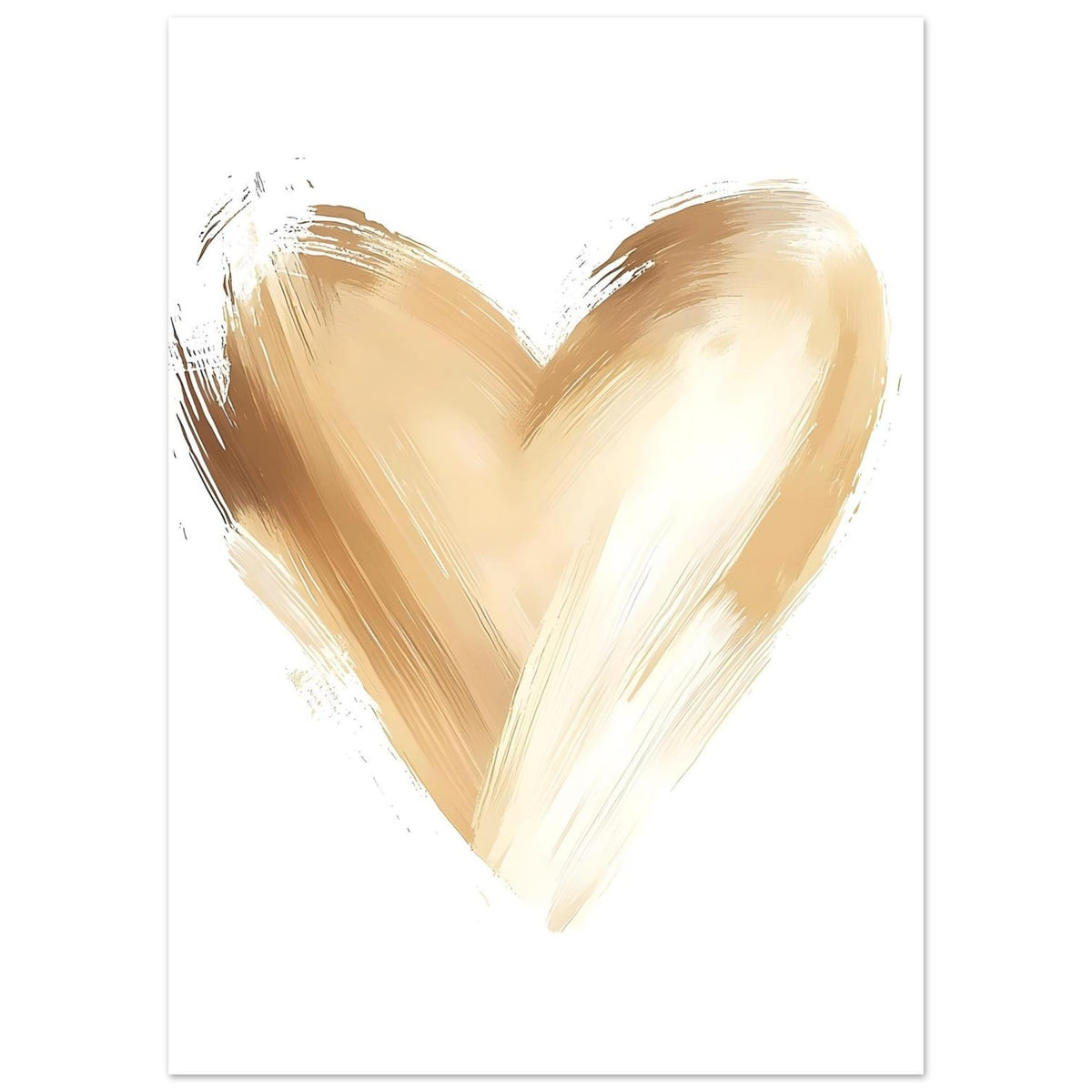 Artfulprints Poster Hart van goud  - 50x70 cm - Goud