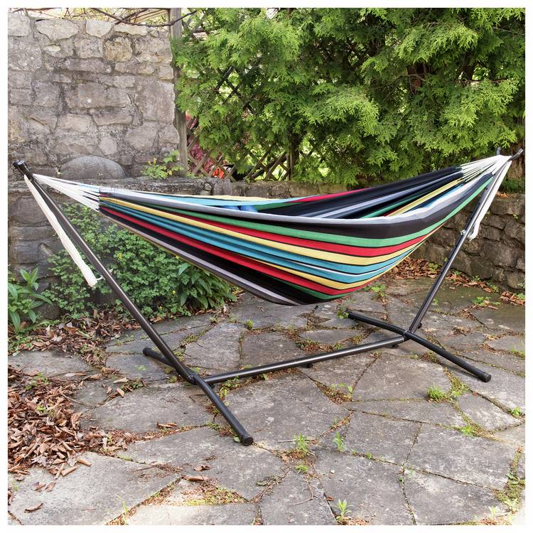 Vivere Rio Night Double Hammock with Metal Stand