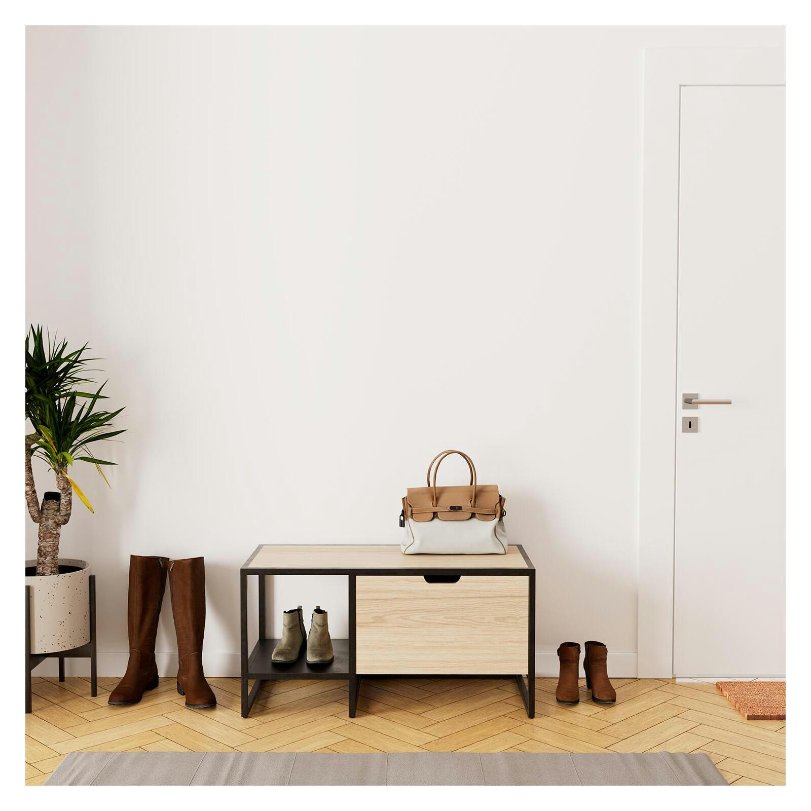 WILKO - Banc d'entrée avec rangement L90 x H46