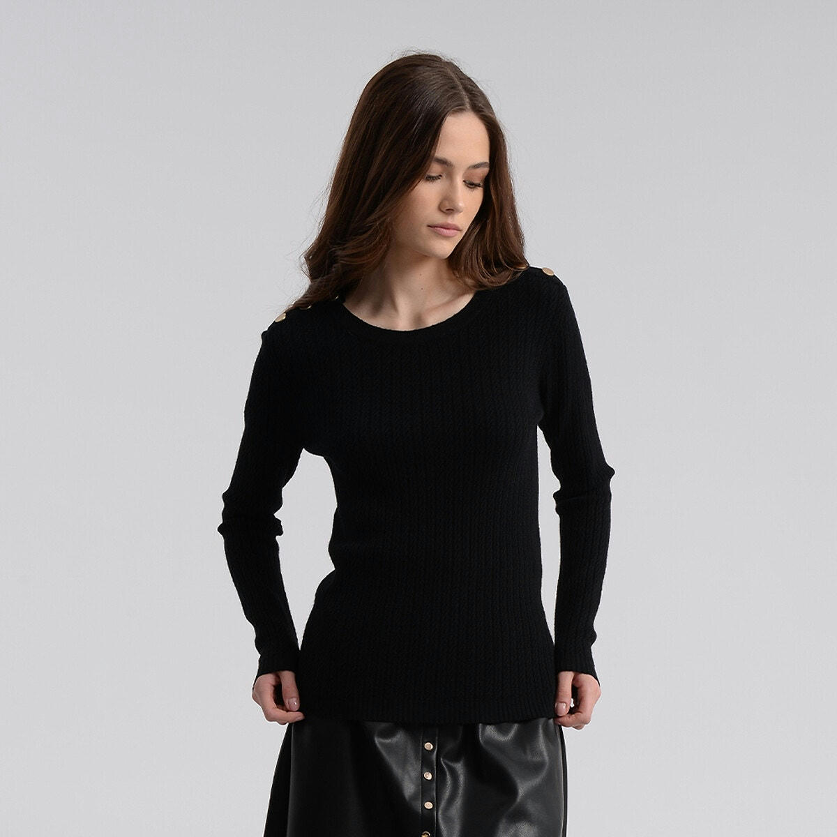 Pull boutonné aux épaules