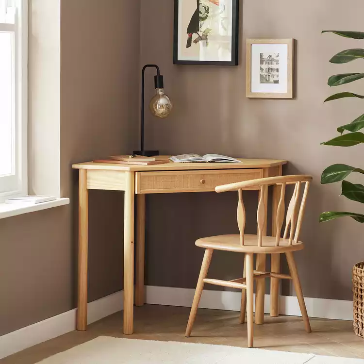 Habitat Simone 1 Drawer Corner Office Desk - Natural