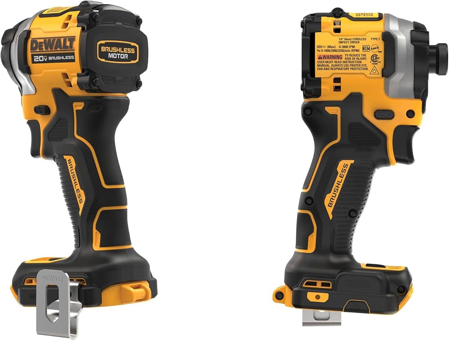 DEWALT ATOMIC 20V MAX* 1/4 in. Brushless Cordless 3-Speed Impact Driver one-pack Bare Tool (1pack ATOMIC 20V MAX Brushless 1/4 in. 3Speed Drive)
