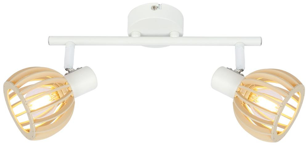 Lampa sufitowa biała jasne drewno ATARRI2xE14x25W Candellux