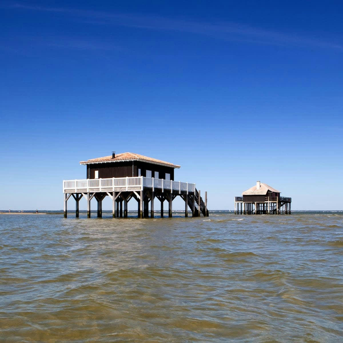 MER - Tableau sur toile cabane tchanquées 90x90 cm