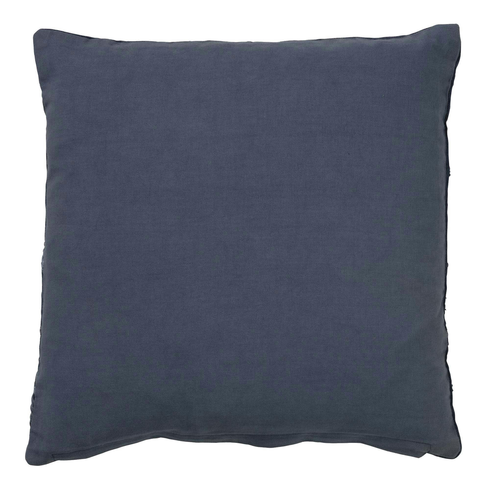 - Coussin bleu en coton 45x45 cm avec motif fleuri
