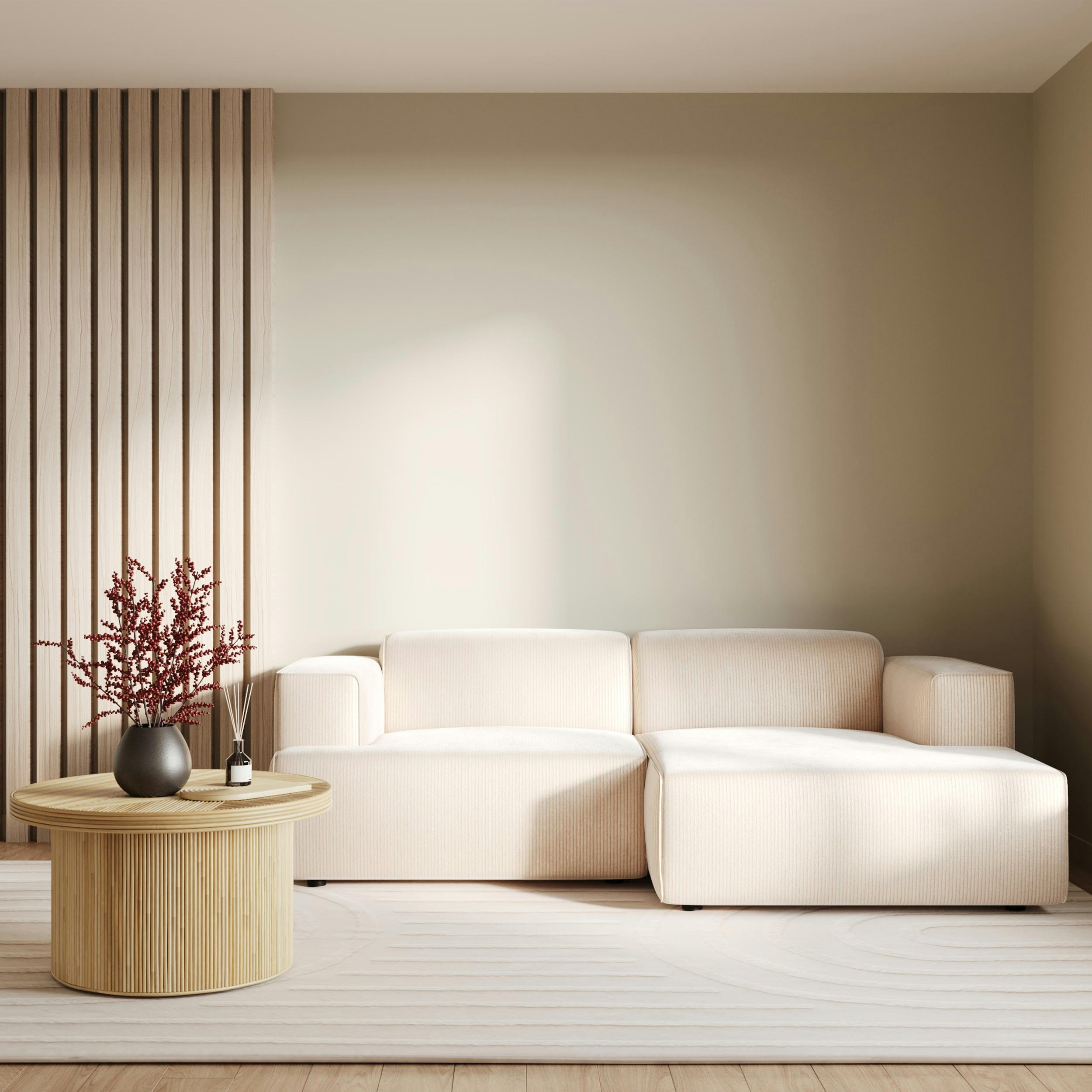 HÉLÈNE - Table basse ronde D80 cm en rotin naturel