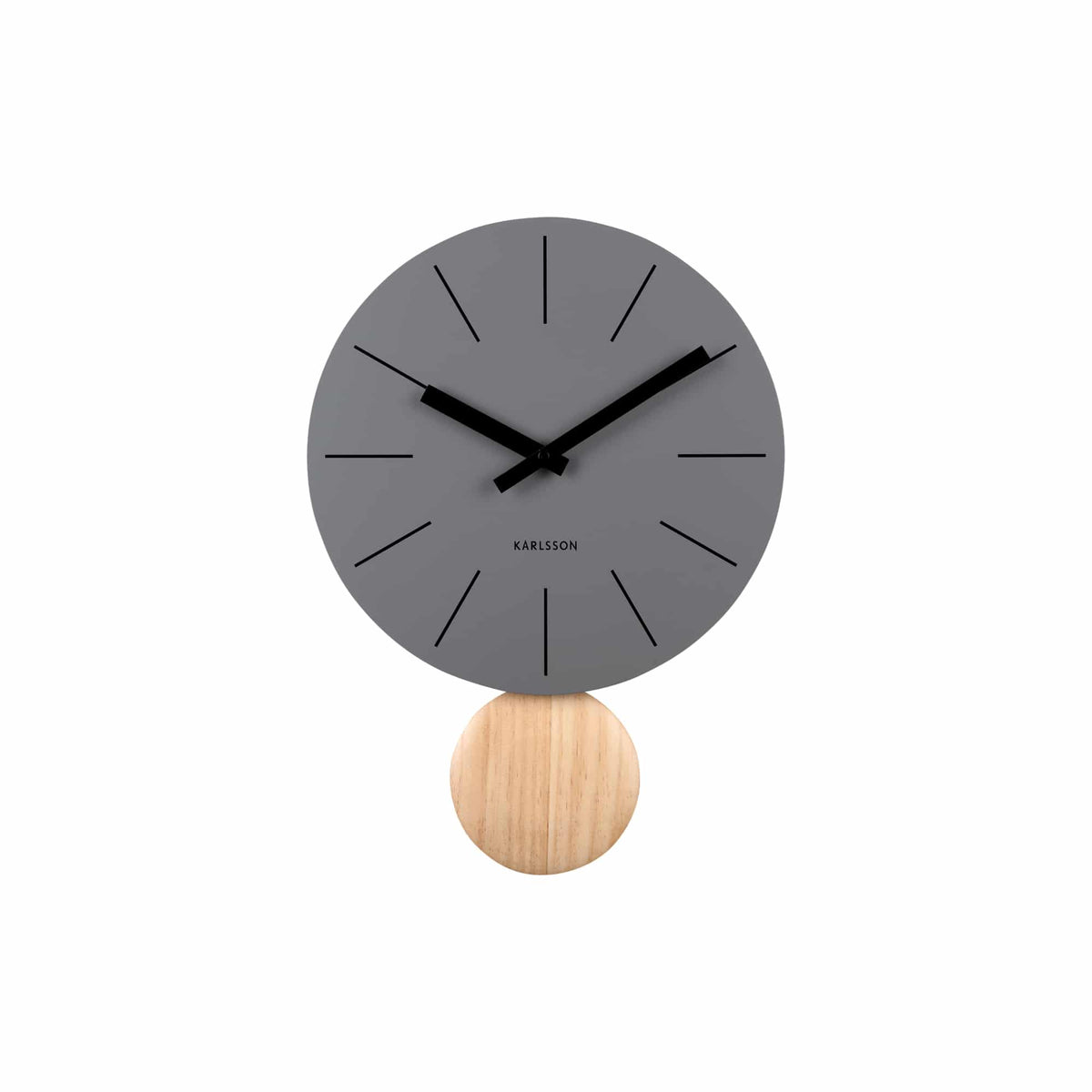 Karlsson wandklok Arlo pendulum - grijs - Ø30cm