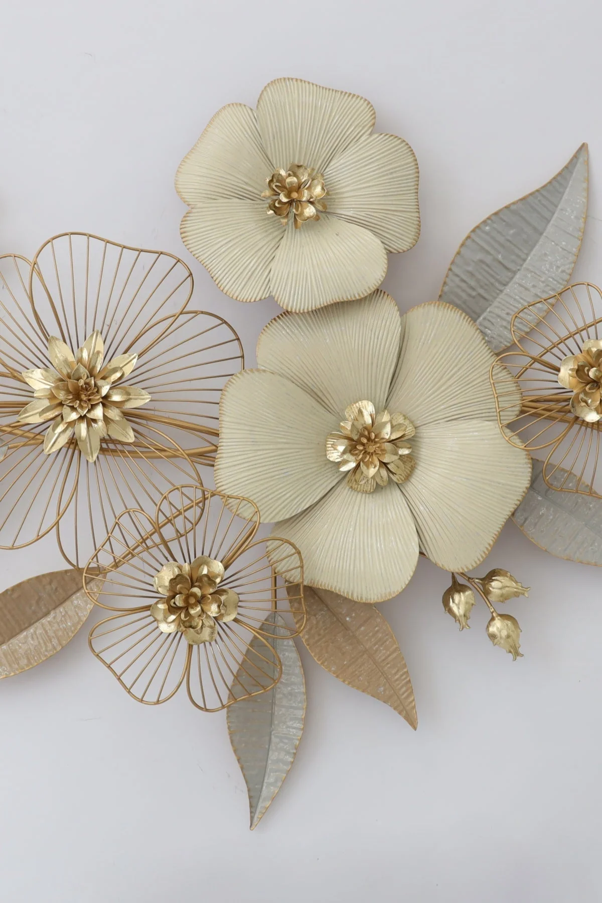 Gold Floral and Leaf Metal Wall Art